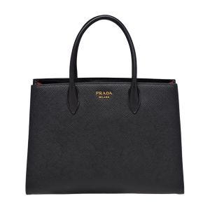 Prada 1BA153 Saffiano Leather Double Bag In Black