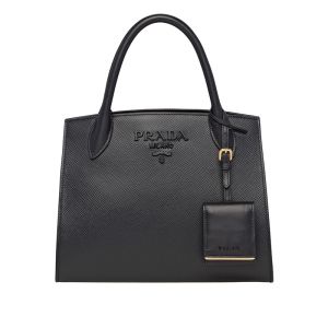 Prada 1BA156 Saffiano Leather Monochrome Bag In Black