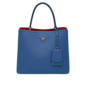 Prada 1BA211 Saffiano Leather Panier Bag In Blue