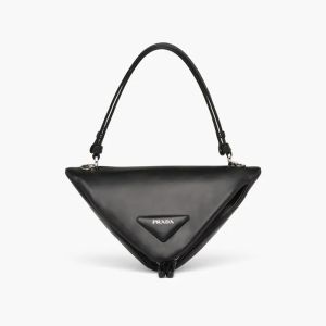 Prada 1BA315 Padded Nappa Leather Handbag In Black