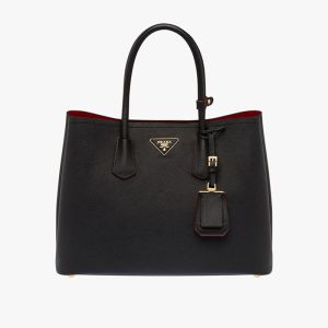 Prada 1BG756 Saffiano Leather Double Bag In Black