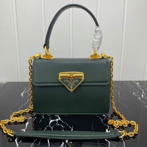 Prada 1BN021 Mini Saffiano Leather Galleria Bag In Green