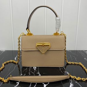 Prada 1BN021 Mini Saffiano Leather Galleria Bag In Khaki