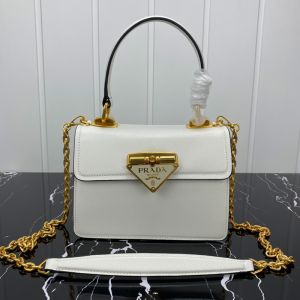 Prada 1BN021 Mini Saffiano Leather Galleria Bag In White