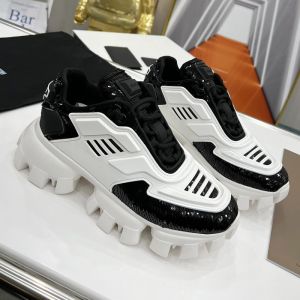 Prada 1E786M Cloudbust Thunder Sequin Sneakers Unisex In Black/White