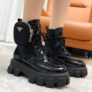 Prada 1T255M Monolith Patent Leather Boots Women In Black