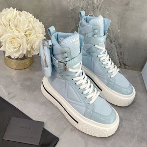 Prada 1T642M Nylon High-top Sneakers Women In Blue