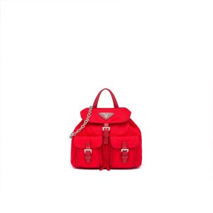 Prada 1BH029 Mini Nylon Backpack In Red