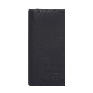 Prada 2MV836 Silk-screened Logo Saffiano Leather Document Holder In Black