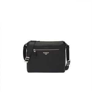 Prada 2VH062 Triangle Saffiano Leather Cross-Body Bag In Black