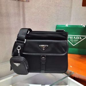 Prada 2VH110 Nylon Cross-Body Bag In Black