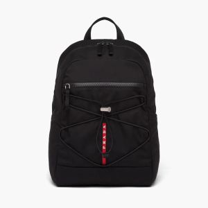 Prada 2VZ085 Technical Fabric Backpack In Black