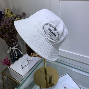 Prada Cotton Fisherman Hat In White