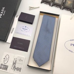 Prada Silk Tie In Blue