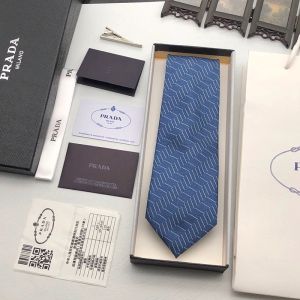 Prada Tie With Flat Graphics Print In Blue