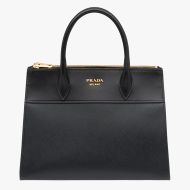 Prada 1BA102 Leather Paradigme Bag In Black