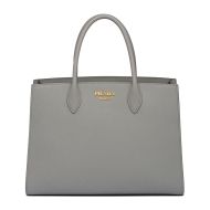 Prada 1BA153 Saffiano Leather Double Bag In Grey