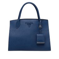 Prada 1BA155 Saffiano Leather Monochrome Bag In Blue