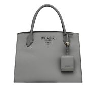 Prada 1BA155 Saffiano Leather Monochrome Bag In Grey