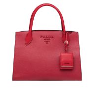 Prada 1BA155 Saffiano Leather Monochrome Bag In Red