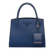 Prada 1BA156 Saffiano Leather Monochrome Bag In Blue