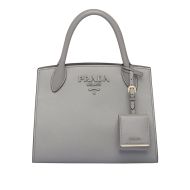 Prada 1BA156 Saffiano Leather Monochrome Bag In Grey