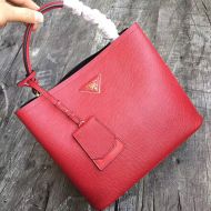 Prada 1BA211 Saffiano Leather Panier Bag In Red