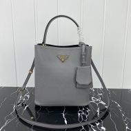 Prada 1BA212 Saffiano Leather Panier Bag In Grey