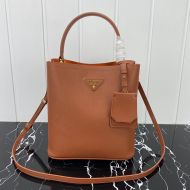 Prada 1BA212 Saffiano Leather Panier Bag In Orange