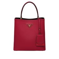 Prada 1BA212 Saffiano Leather Panier Bag In Red