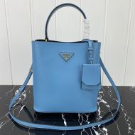 Prada 1BA212 Saffiano Leather Panier Bag In Sky Blue