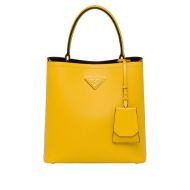 Prada 1BA212 Saffiano Leather Panier Bag In Yellow