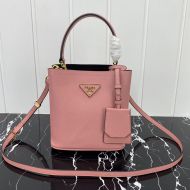 Prada 1BA217 Saffiano Leather Panier Bag In Pink