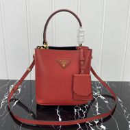 Prada 1BA217 Saffiano Leather Panier Bag In Red