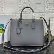 Prada 1BA274 Saffiano Leather Galleria Bag In Grey