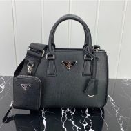 Prada 1BA296 Mini Saffiano Leather Galleria Bag In Black