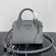 Prada 1BA297 Saffiano Leather Kristen Handbag In Grey