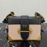 Prada 1BD045 Calf Leather Cahier Bag In Beige