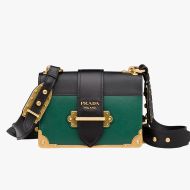 Prada 1BD045 Calf Leather Cahier Bag In Green