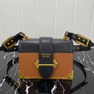 Prada 1BD045 Calf Leather Cahier Bag In Khaki