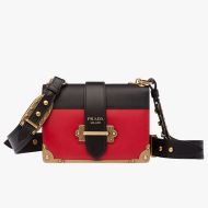 Prada 1BD045 Calf Leather Cahier Bag In Red