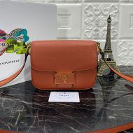 Prada 1BD217 Saffiano Leather Embleme Bag In Brown