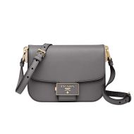 Prada 1BD217 Saffiano Leather Embleme Bag In Grey