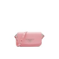 Prada 1BD249 Saffiano Leather Prada Identity Shoulder Bag In Pink