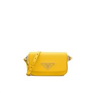 Prada 1BD249 Saffiano Leather Prada Identity Shoulder Bag In Yellow