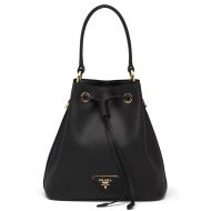 Prada 1BE032 Saffiano Leather Bucket Bag In Black