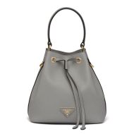Prada 1BE032 Saffiano Leather Bucket Bag In Grey