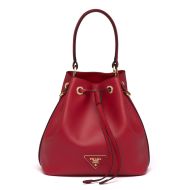 Prada 1BE032 Saffiano Leather Bucket Bag In Red