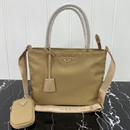 Prada 1BG320 Flat Bow Nylon Bag In Apricot