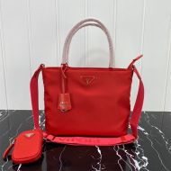 Prada 1BG320 Flat Bow Nylon Bag In Red